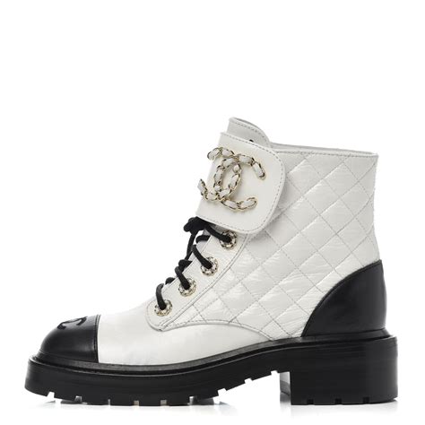 chanel quilted combat boots.